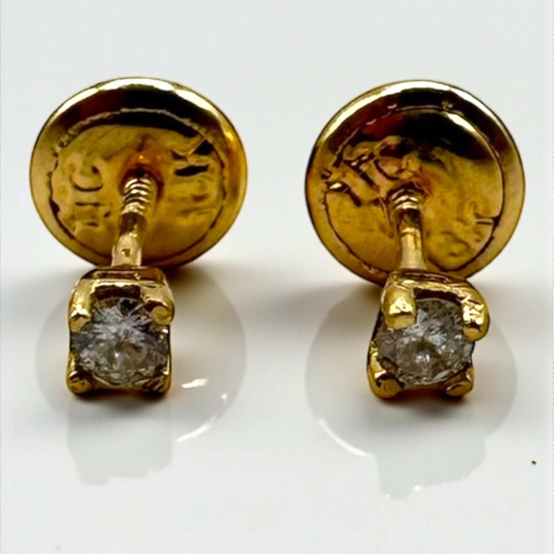 Aretes Miniatura Oro 18k - Diamantes