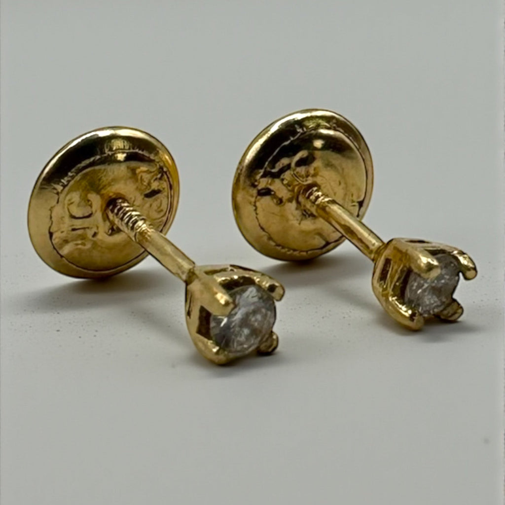 Aretes Miniatura Oro 18k - Diamantes
