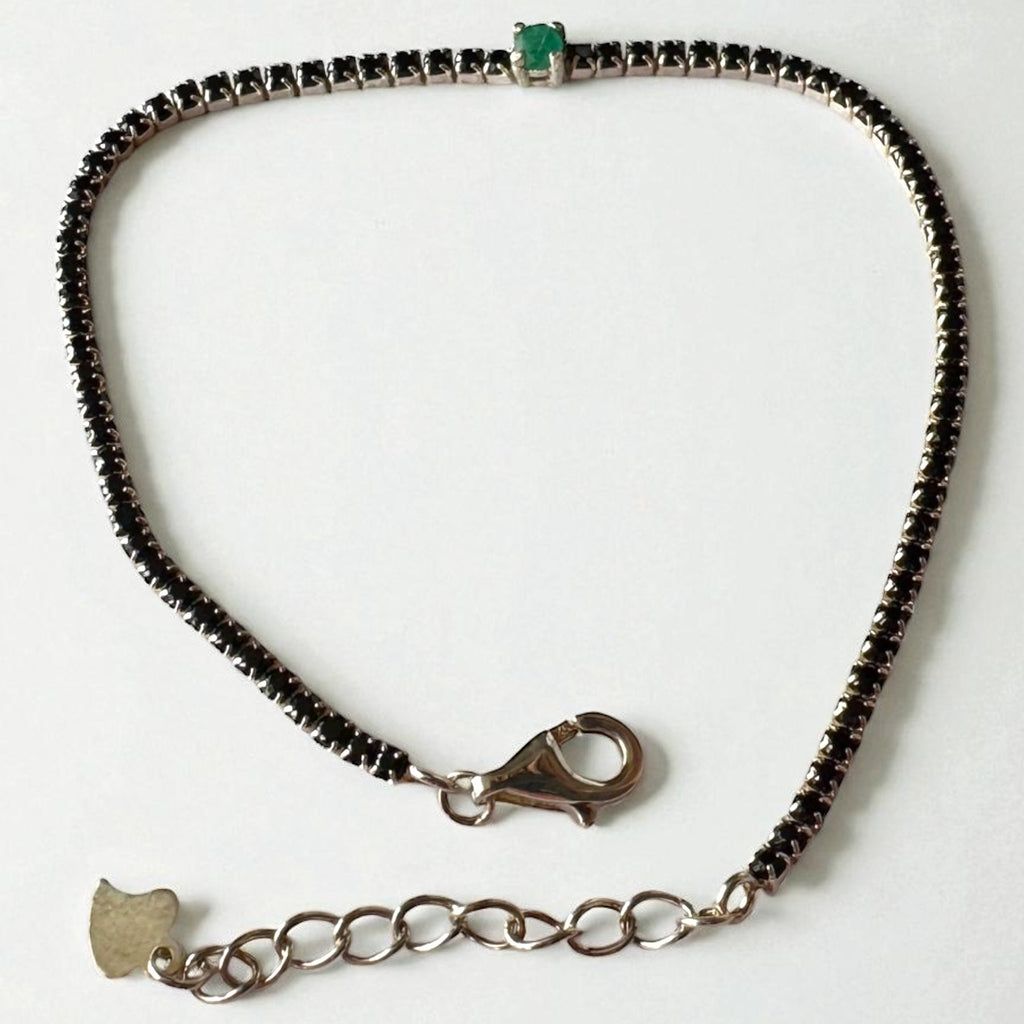 Pulsera tenis negra - Ajustable
