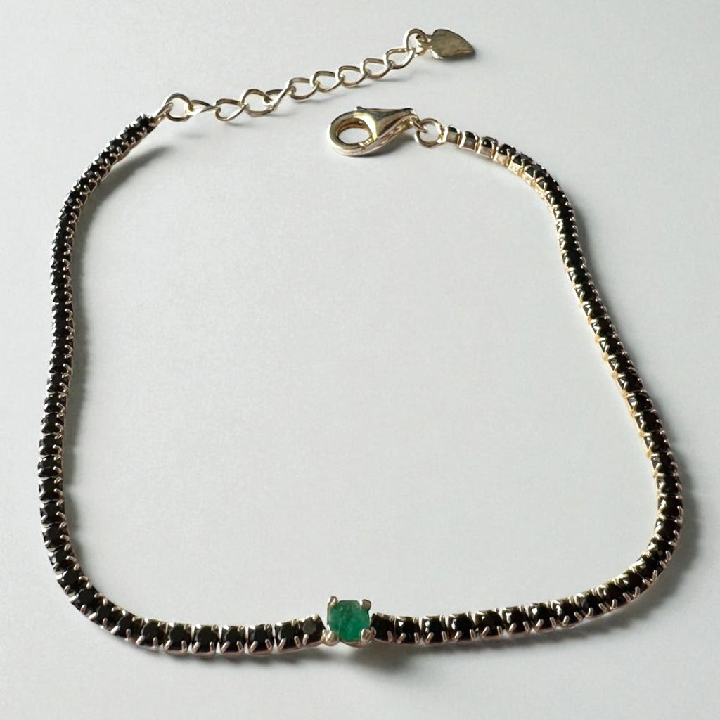 Pulsera tenis negra - Ajustable