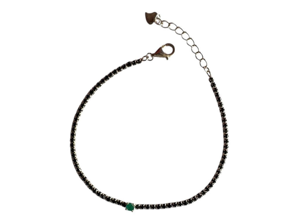 Pulsera tenis negra - Ajustable