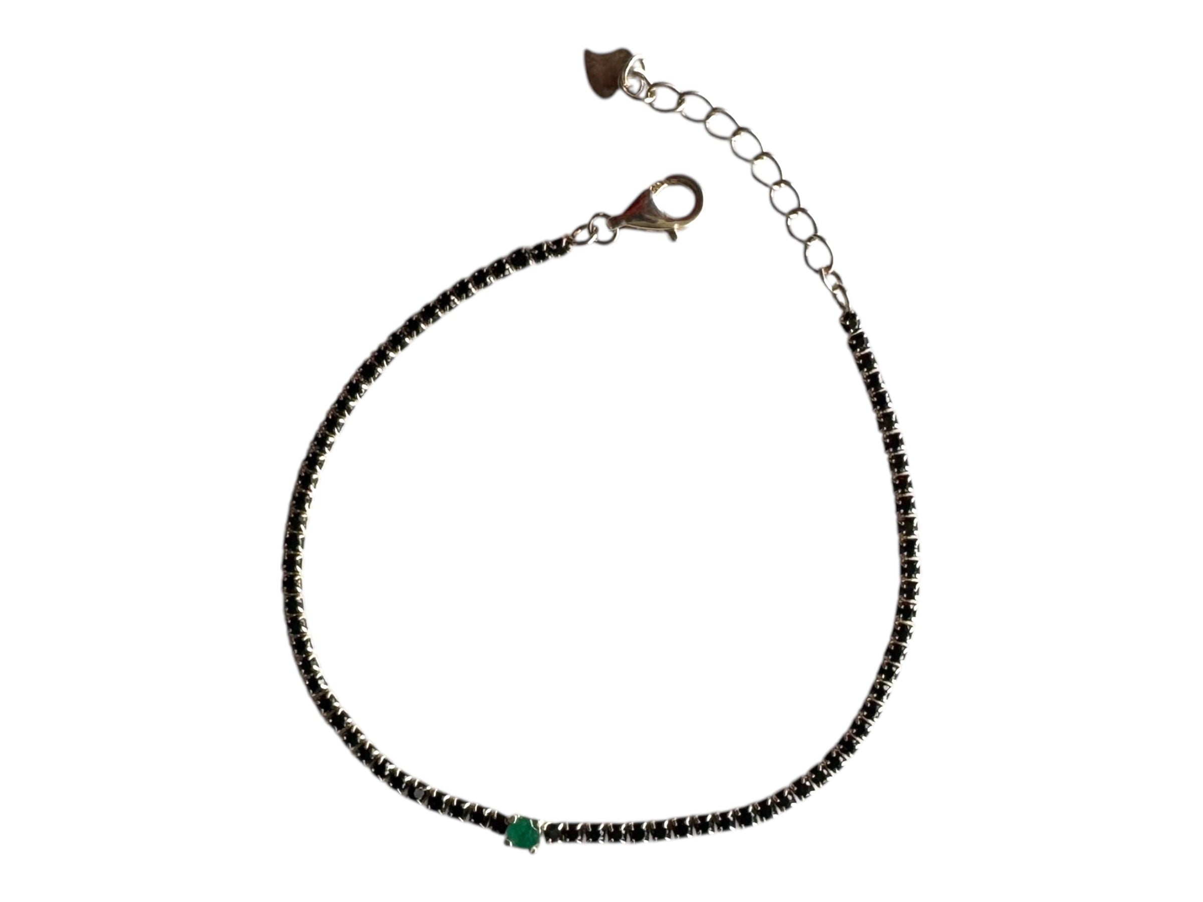 Pulsera tenis negra - Ajustable