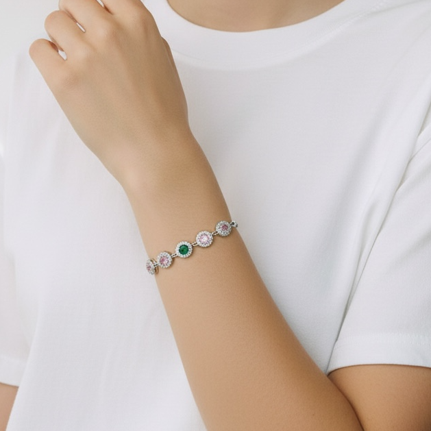 Pulsera jardín de brillos